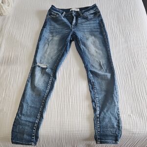 KanCan Blue Skinny Distressed Jeans Size 26